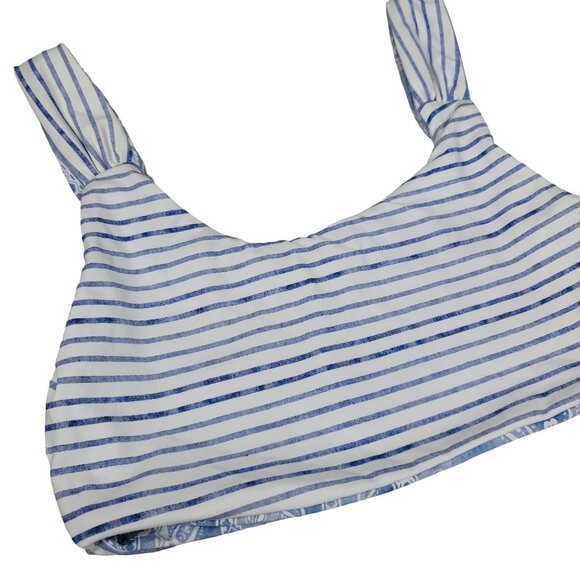 Quintsoul Reversible Striped & Paisley Bikini Top blue white Size XS - Picture 5 of 6